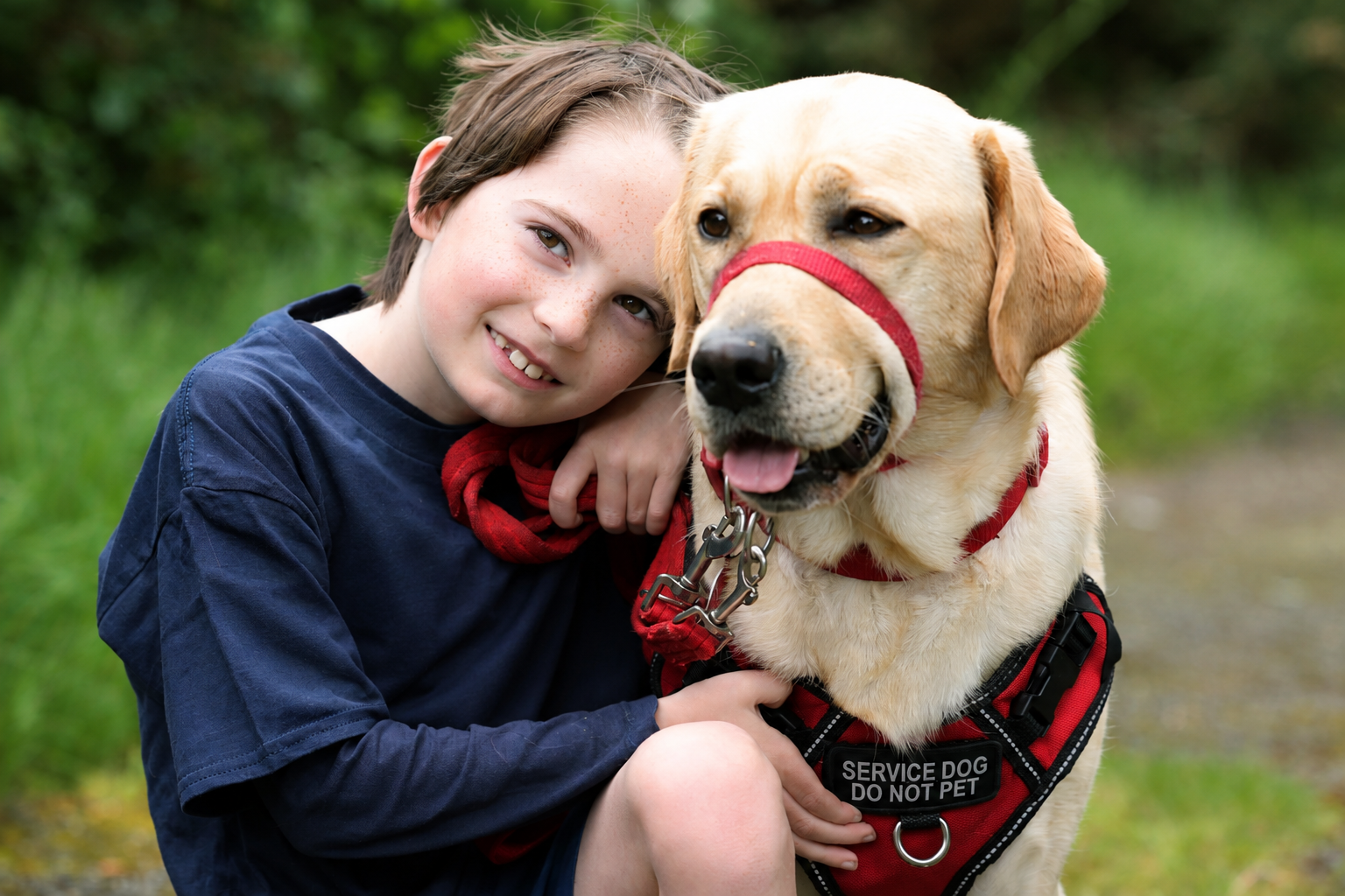 Rob and his life-changing autism assistance dog, Aggie.